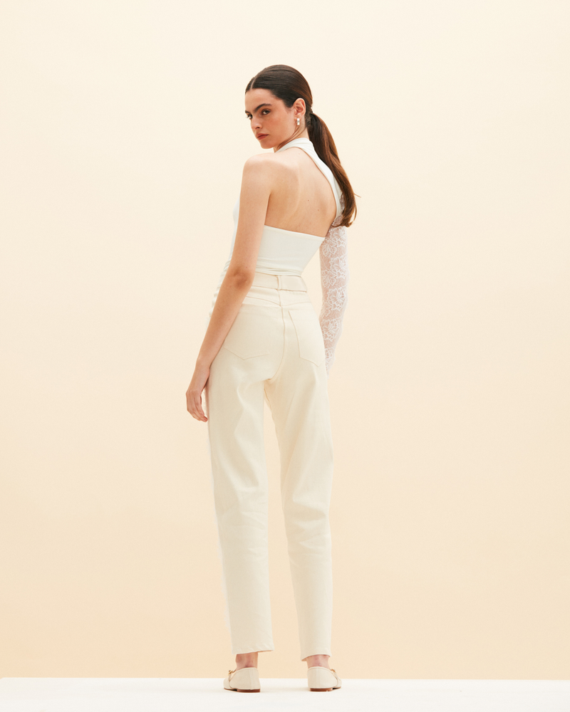 Lara Jeans White Lace